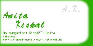 anita kispal business card